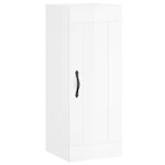 vidaXL Buffet haut Blanc brillant 34 5x34x180 cm Bois d'ingénierie