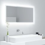 vidaXL Miroir à LED de bain Blanc brillant 90x8 5x37 cm Acrylique