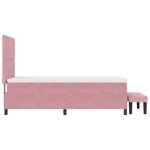 vidaXL Lit à Ressorts avec Matelas & Banc Rose 90x200 cm Velours