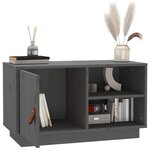 vidaXL Meuble TV Gris 70x34x40 cm Bois de pin massif
