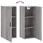 vidaXL Armoire murale sonoma gris 34 5x34x90 cm