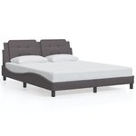 vidaXL Cadre de lit avec tête de lit Gris 160x200 cm Similicuir
