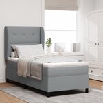 vidaXL Lit à ressorts avec matelas Gris clair 90x190 cm Tissu