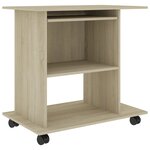 Bureau table poste de travail meuble d'ordinateur informatique étude d'ordinateur chêne sonoma 80 x 50 x 75 cm bois d'ingénierie brun 02_0023729