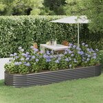 vidaXL Lit surélevé de jardin Acier enduit de poudre 322x100x36cm gris
