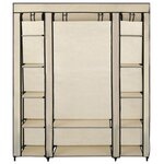 vidaXL Armoire avec compartiments et tiges Crème 150x45x176 cm Tissu