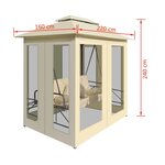 vidaXL Belvédère convertible en balancelle Blanc crème