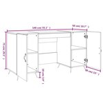 vidaXL Bureau chêne sonoma 140x50x75 cm bois d'ingénierie