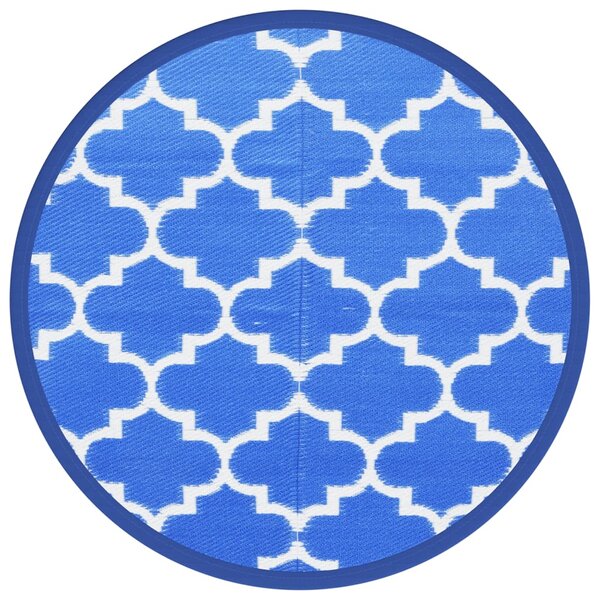 vidaXL Tapis d'extérieur bleu Ø200 cm PP