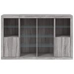 vidaXL Buffets avec lumières LED 3 Pièces sonoma gris bois d'ingénierie