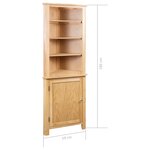 vidaXL Armoire d'angle 59 x 36 x 180 cm Bois de chêne massif