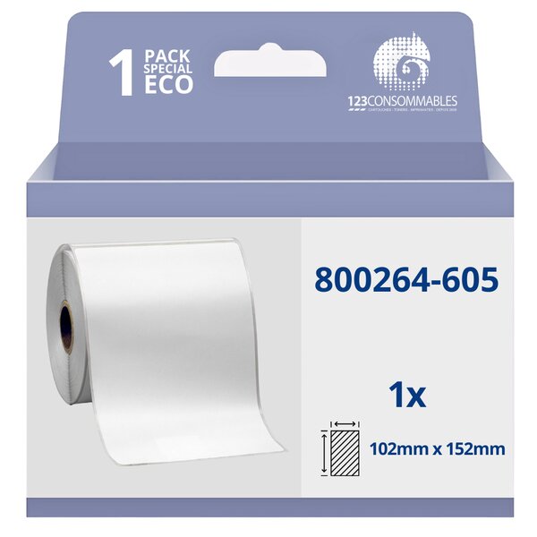 Rouleau étiquette compatible Zebra 800264-605  thermo  2000D  102mm x 152mm