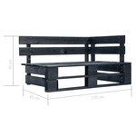 vidaXL Salon de jardin palette 4Pièces avec coussins Pin imprégné de noir