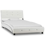 vidaXL Lit avec matelas Blanc Similicuir 90 x 200 cm