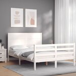 vidaXL Cadre de lit sans matelas blanc 140x200 cm bois massif