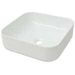 vidaXL Lavabo carré Céramique Blanc 39x39x13 5 cm