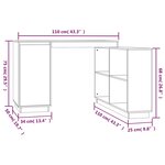 vidaXL Bureau Marron miel 110x50x75 cm Bois massif de pin