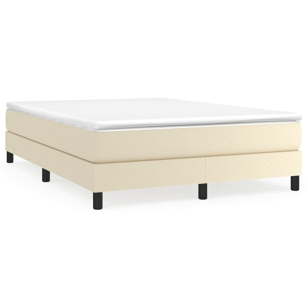 vidaXL Sommier à lattes de lit avec matelas Crème 140x190cm Similicuir