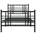 vidaXL Cadre de lit métal sans matelas avec pied de lit noir 107x203cm