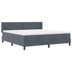 Lit Box Spring vidaXL avec Matelas Gris Foncé 180x200 cm en Velours