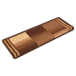 vidaXL Tapis d'escalier autocollants 15 Pièces 65x21x4 cm Marron