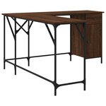 Bureau table poste de travail meuble d'ordinateur informatique étude chêne 141 x 141 x 75 cm bois d'ingénierie brun 02_0023621