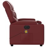 vidaXL Fauteuil de massage inclinable électrique rouge bordeaux