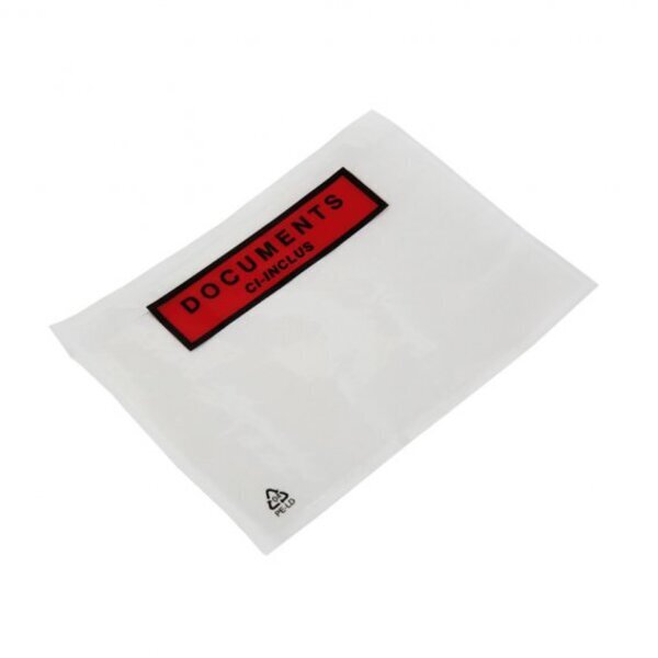 Lot de 1000 pochettes porte-documents adhésive imprimée 'dci'  22,5 x 11 cm