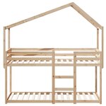 vidaXL Lit superposé avec toit 90x200 cm bois de pin massif