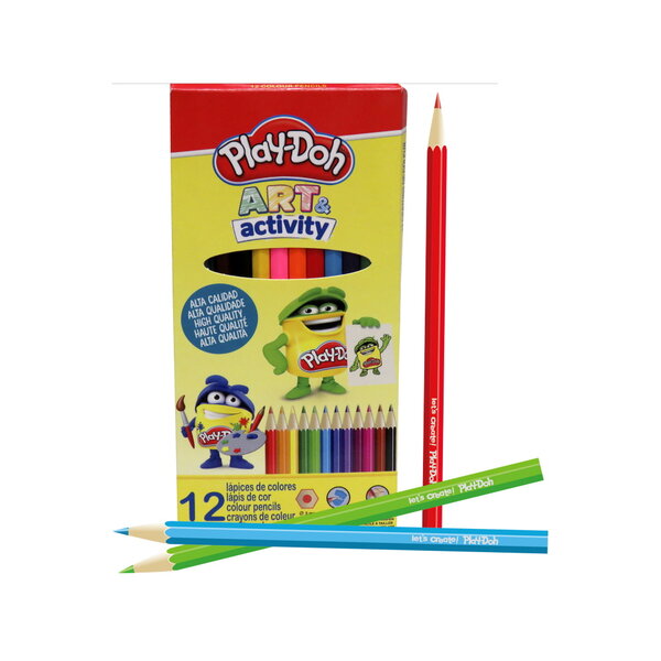 Coloriage : 12 crayons de couleur - playdoh art & activity - mine 3mm