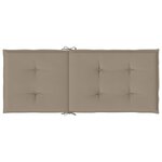 vidaXL Coussins de chaise de jardin dossier haut lot de 4 taupe tissu