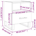 vidaXL Tables de chevet 2 Pièces blanc 40x35x47 5 cm bois d’ingénierie