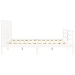 vidaXL Cadre de lit avec tête de lit blanc 200x200 cm bois massif