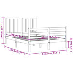 vidaXL Cadre de lit avec tête de lit 140x190 cm bois massif