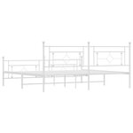 vidaXL Cadre de lit métal avec tête de lit/pied de lit blanc 200x200cm