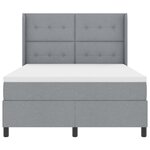 Lit Box Spring vidaXL avec matelas et lumière LED gris clair 140x200 cm en tissu