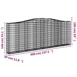 vidaXL Paniers à gabions arqués 15 Pièces 400x30x140/160 cm Fer galvanisé