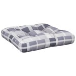vidaXL Coussin de palette motif à carreaux gris tissu