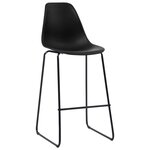vidaXL Chaises de bar lot de 6 noir plastique