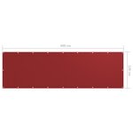 vidaXL Écran de balcon Rouge 120x400 cm Tissu Oxford