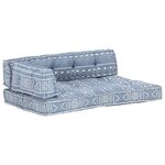 vidaXL Coussin de canapé palette Indigo Tissu Patchwork