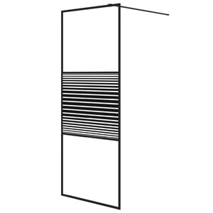 vidaXL Paroi de douche Noir 80x195 cm Verre ESG transparent