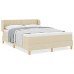 Lit à ressorts vidaXL avec matelas en crème  140x200 cm en tissu