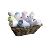 Drap housse bébé - Jersey - oeko-Tex - Blanc et Bleu ciel - 60 x 120 cm