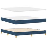 vidaXL Lit à ressorts avec matelas bleu 180x200 cm en tissu