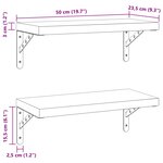 vidaXL Étagères murales 2 Pièces 50x23 5 cm argenté acier inoxydable