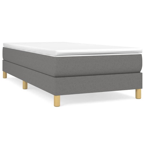 vidaXL Cadre de lit Gris foncé 90x190 cm Tissu