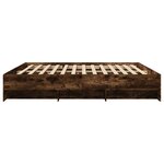 vidaXL Cadre de lit chêne fumé 200x200 cm bois d'ingénierie