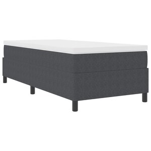 Lit Box Spring vidaXL Gris foncé 100x200 cm Tissu côtelé