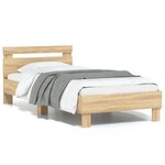 vidaXL Cadre de lit sans matelas avec lumières LED 75x190 cm